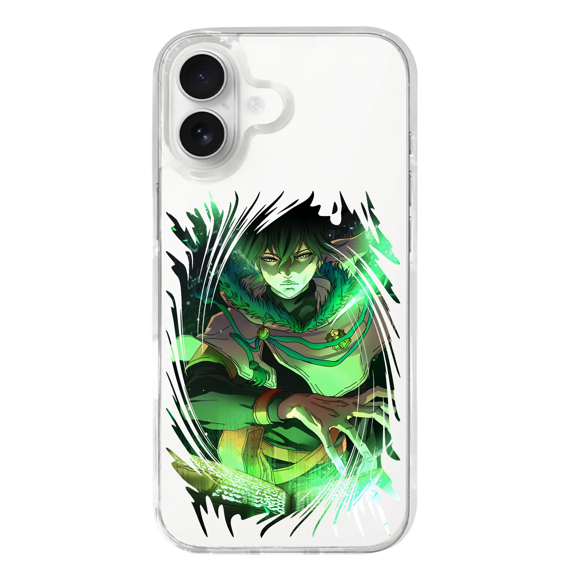 ブラッククローバー グッズ ユノ・グリンベリオール - iPhone 17シリーズ 透明スマホケース – 薄型・耐衝撃・精密フィット保護カバー